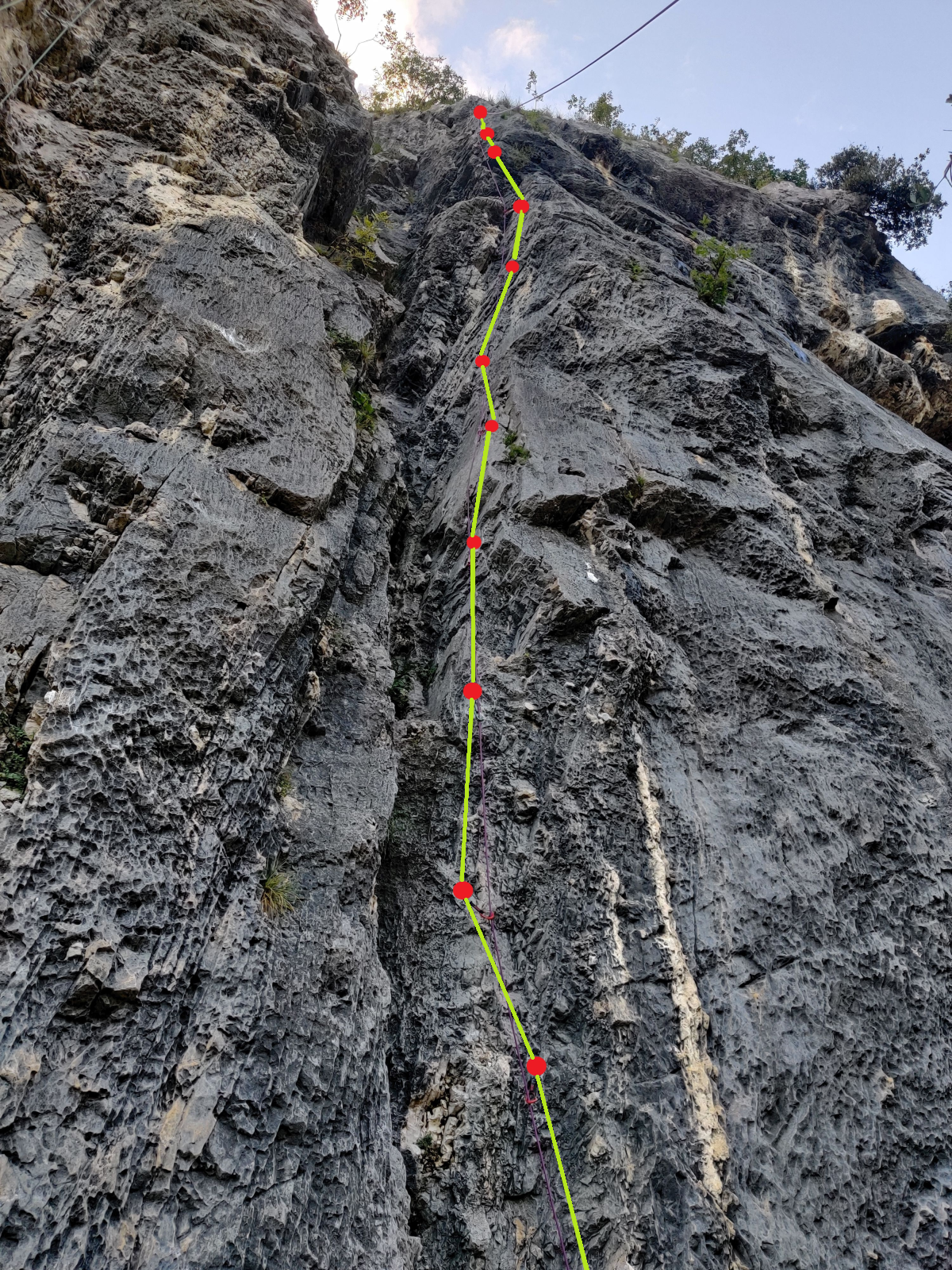 Route “Pesce d'Aprile”, Massone - Sector A, Arco, Italy.