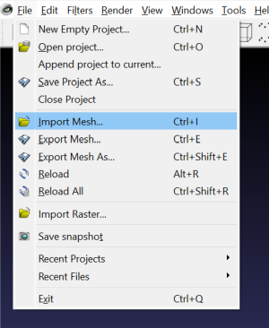 MeshLab mesh import