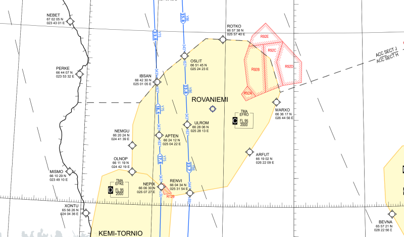 Rovaniemi area en-route chart